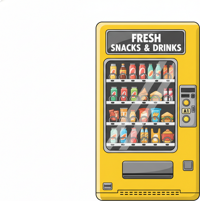 Fridge sticker yellow vending machine - TenStickers