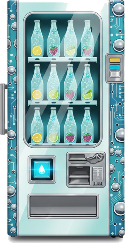 Fridge sticker sparkling water vending machine - TenStickers