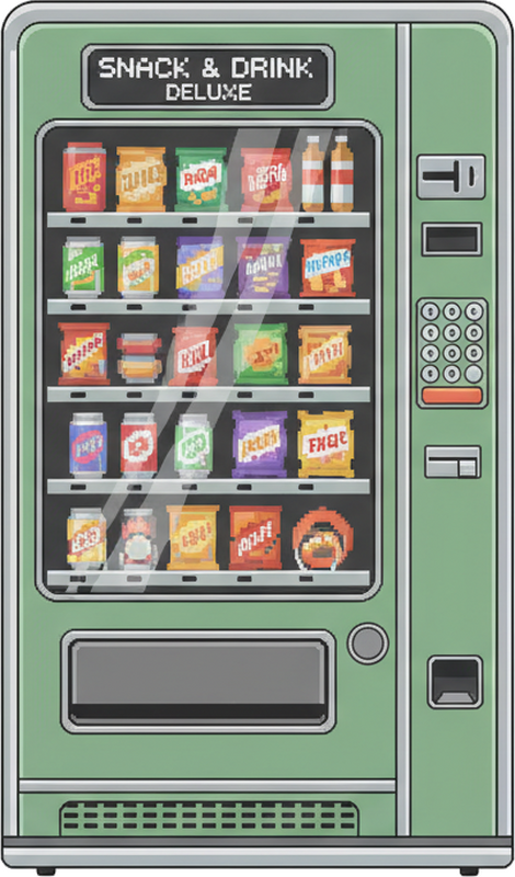 Fridge sticker green vending machine - TenStickers