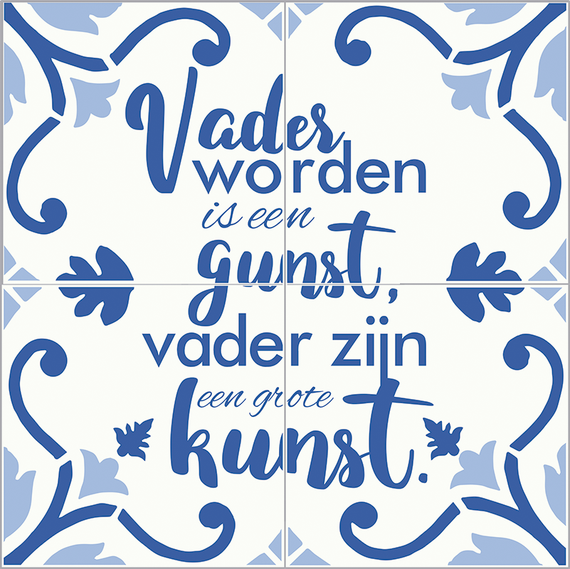 Tenstickers Blauwe Tegelsticker Tekst tenstickers kopen in de aanbieding