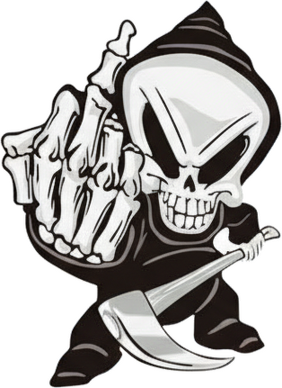 Car sticker skeleton with middle finger - TenStickers