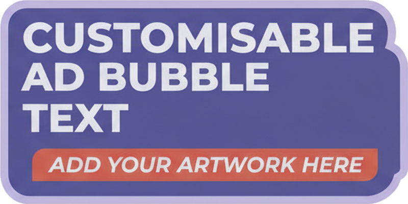 Car sticker customisable ad bubble text - TenStickers