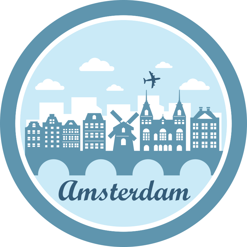Amsterdam stamp wall sticker - TenStickers