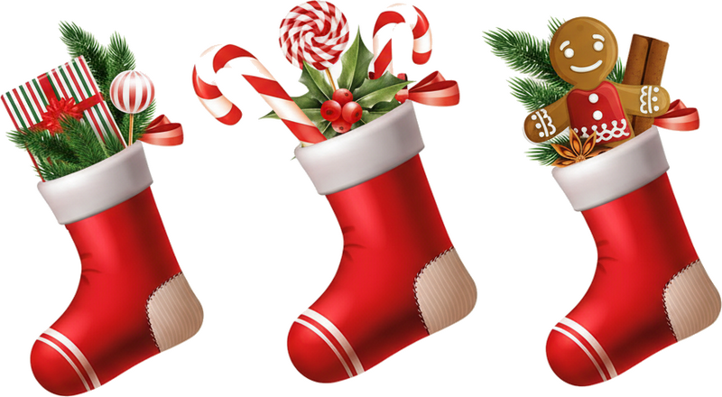 Christmas sticker stockings candy treats - TenStickers