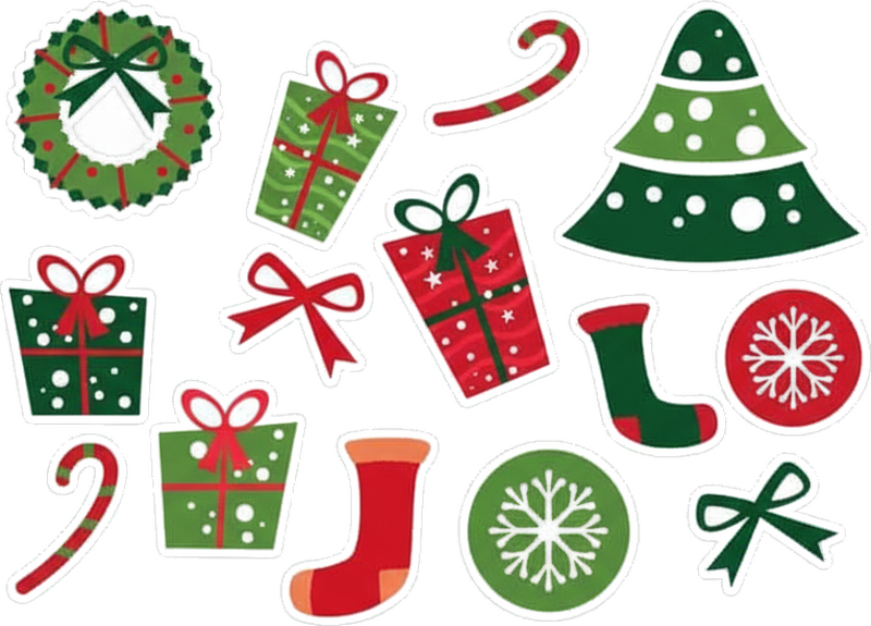 Christmas sticker classic christmas designs - TenStickers