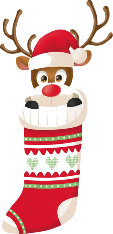 贴纸圣诞驯鹿袜子 - TenStickers