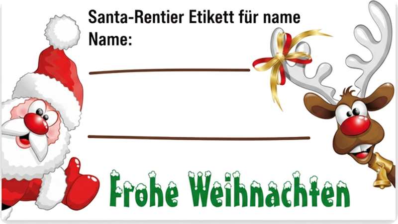 Weihnachtssticker santa-rentier etikett für namen - TenStickers