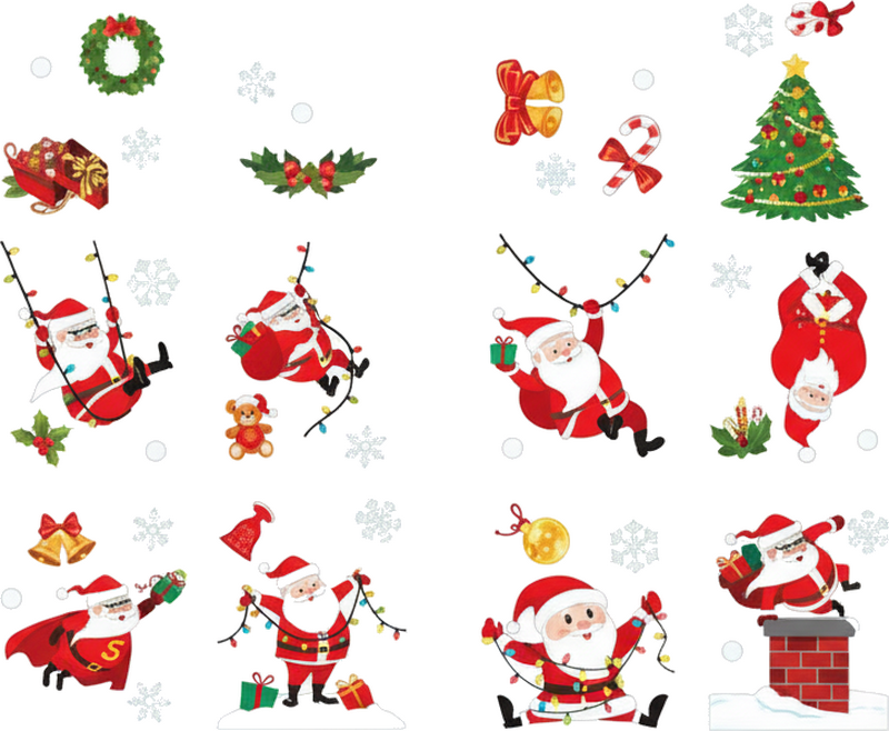 Pegatina navideña juego de pegatinas para ventanas - TenVinilo