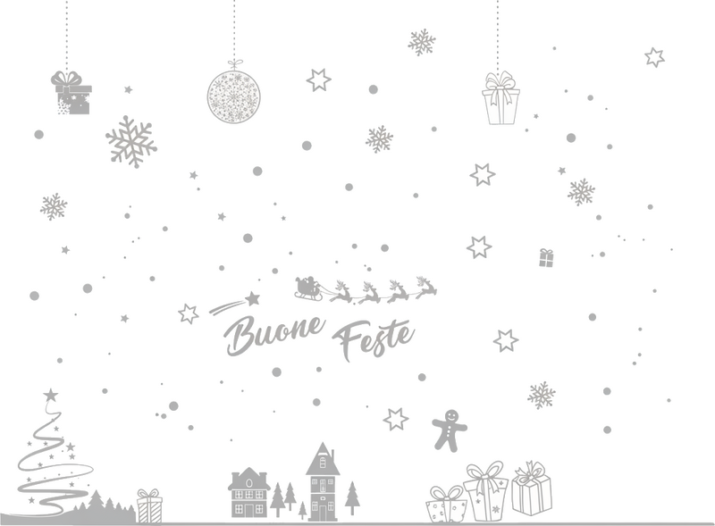 Sticker natalizio buone feste - TenStickers