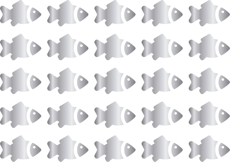 Vinil decorativo peixes infantis prateados - TenStickers