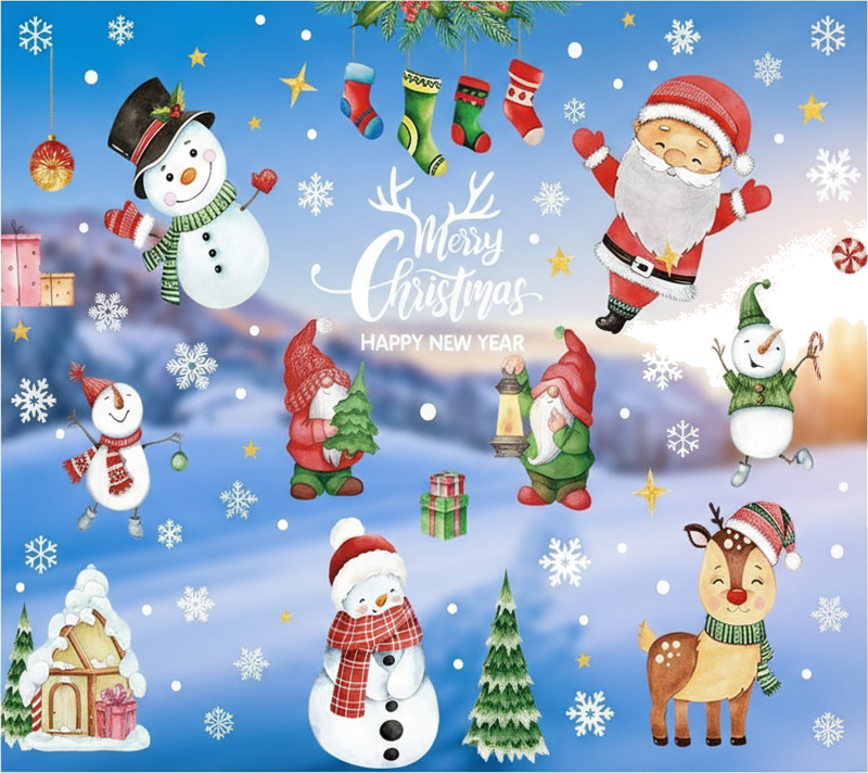 Christmas sticker christmas window stickers - TenStickers