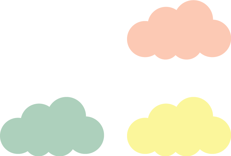 colorful clouds illustration wall art - TenStickers