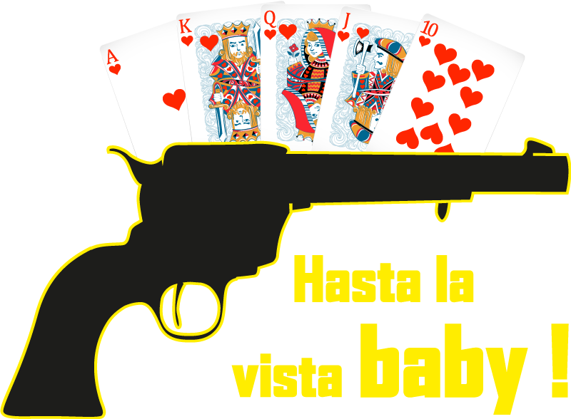 Poker tabanca metin duvar sticker - TenStickers
