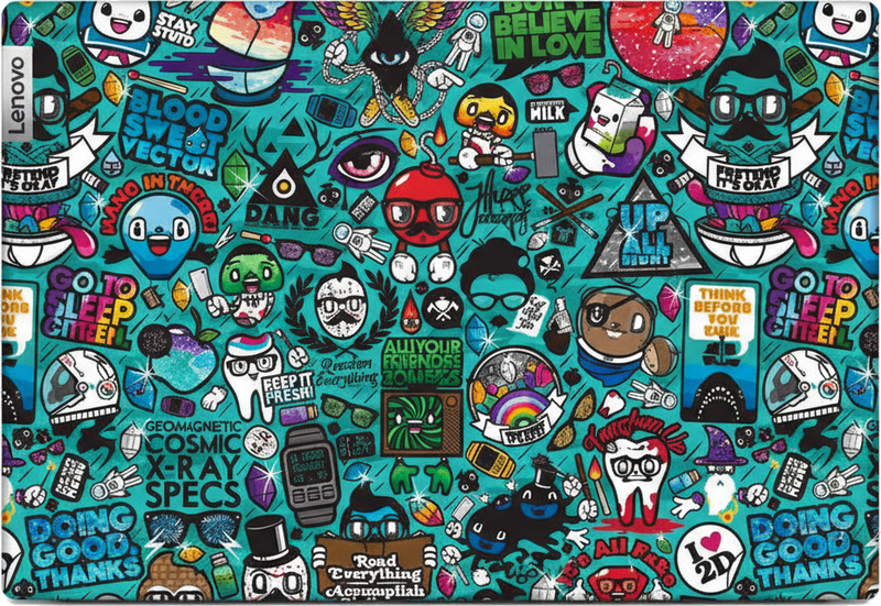 Pegatina para portátil skin de doodle bomb de dibujos - TenVinilo