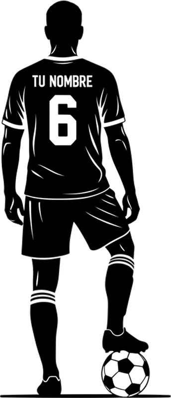 Vinilo habitación juvenil camiseta de fútbol con nombre - TenVinilo