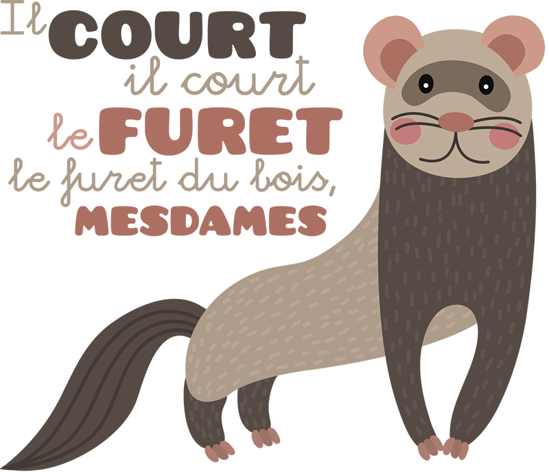 Sticker Enfant Il Court Le Furet Tenstickers