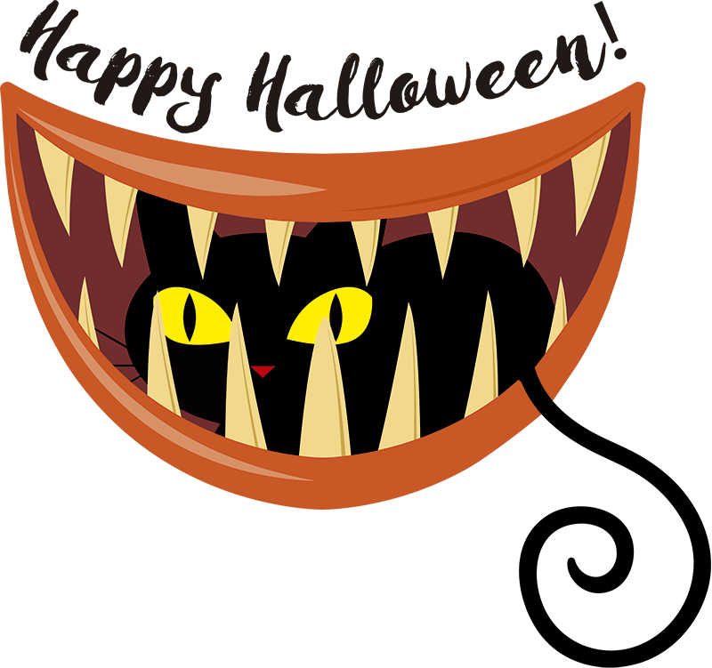 Halloween musta kissa loma tarra - Tenstickers