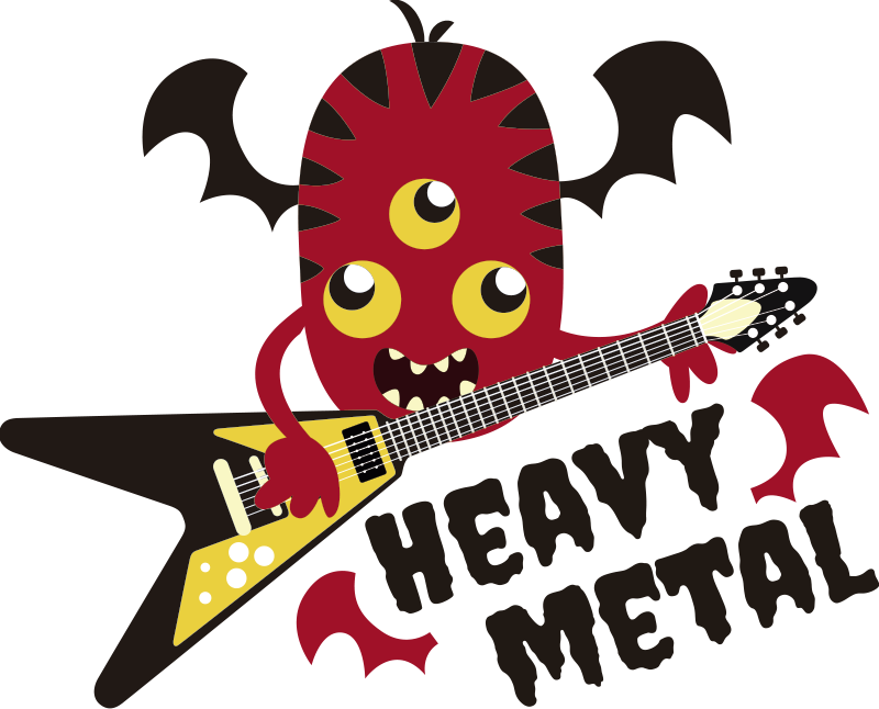 Vinilo infantil de monstruo heavy metal - TenVinilo