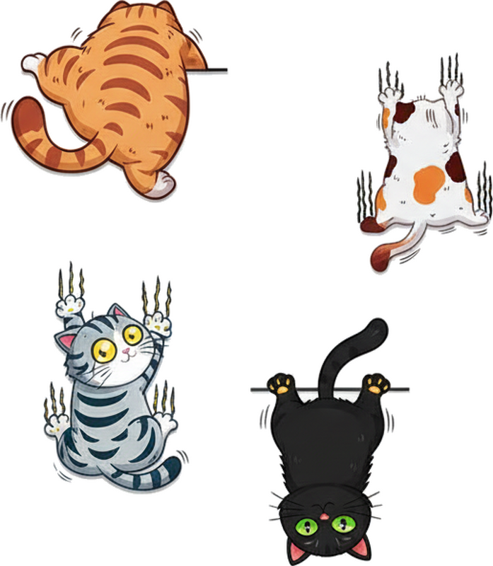 Car sticker 3d look clinging cat - TenStickers