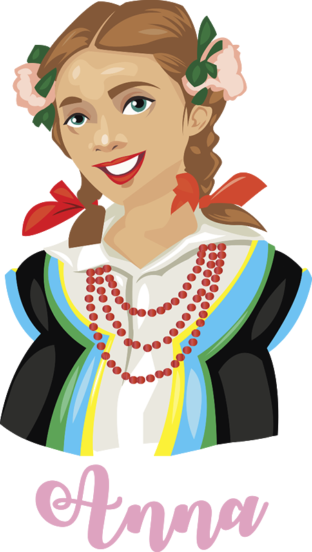 Naklejka dziewczyna w stroju ludowym - TenStickers