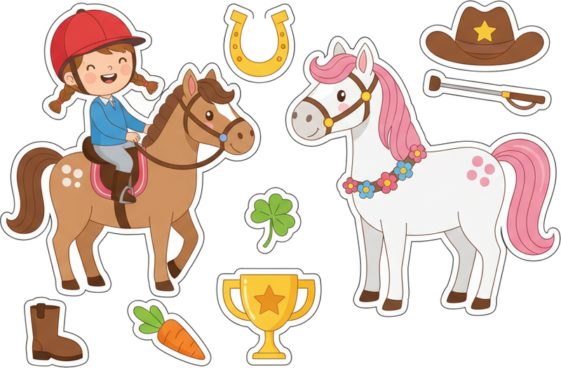 Adesivo murale bambini equitazione - TenStickers