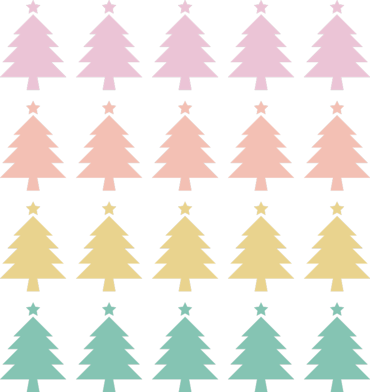 Mini Colourful Christmas Trees Wall Stickers - TenStickers