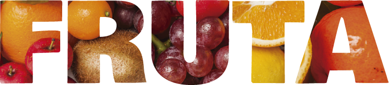 Vinilo original pared Fruta texto - TenVinilo