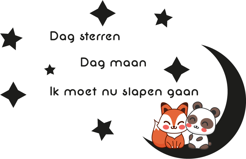 Yatağa gitmek kreş kafiye duvar sticker - TenStickers