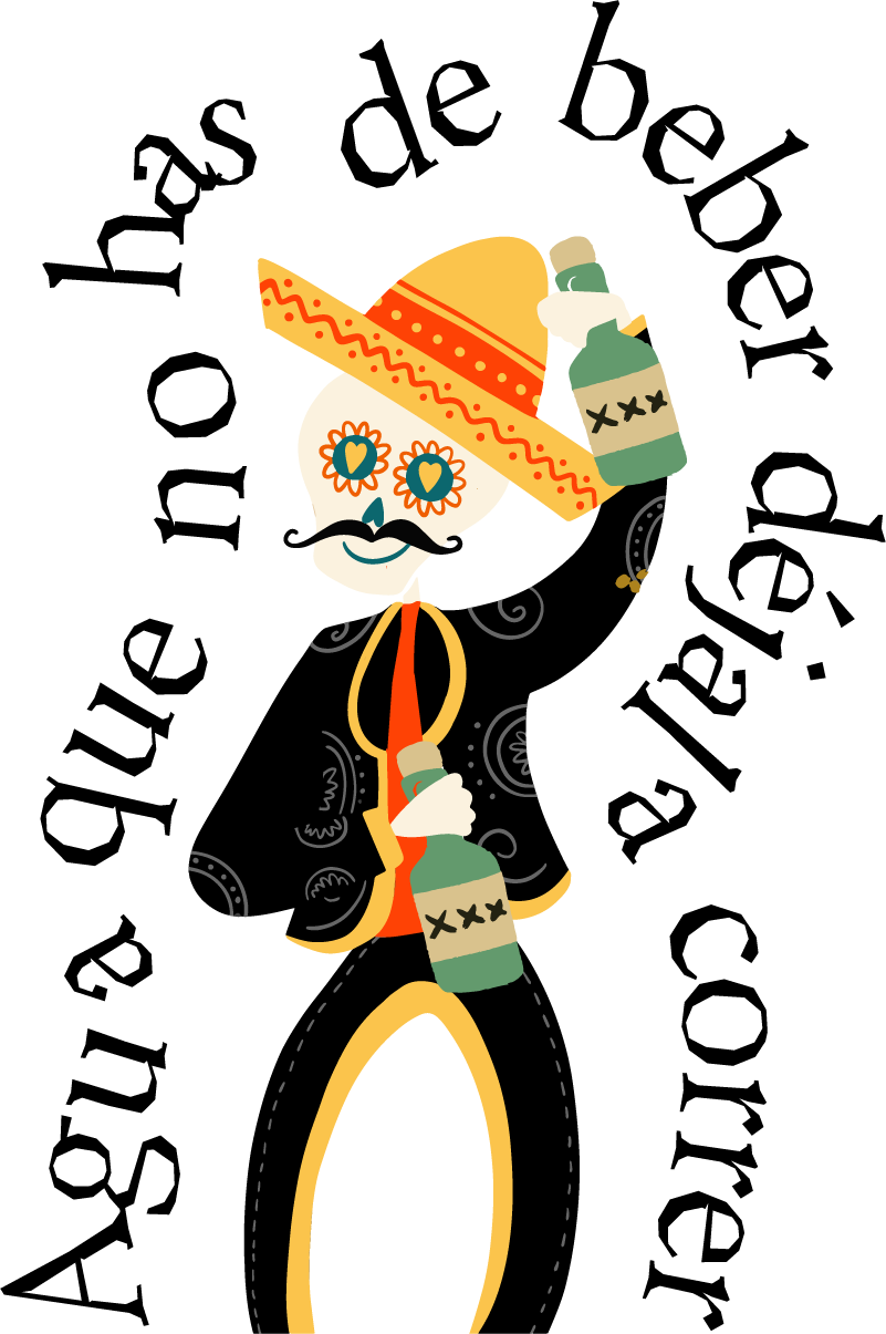 Vinilo decorativo calavera mexicana con frase - TenVinilo