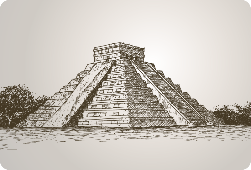 치첸이 트사 피라미드 노트북 스티커 - TenStickers