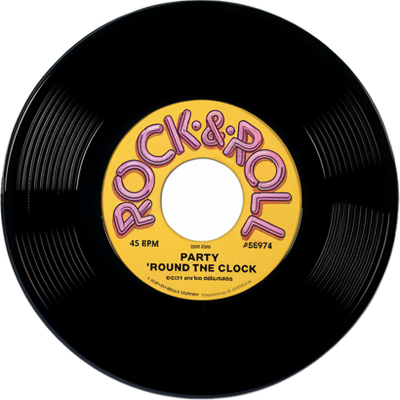 Rock aufkleber rock&roll schallplatte - TenStickers