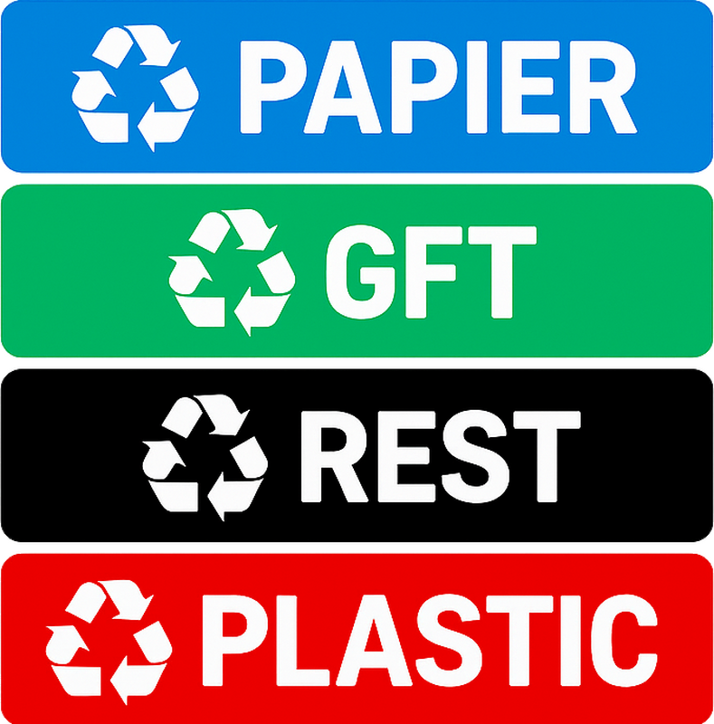 Aufkleber schild abfalltrennung - TenStickers