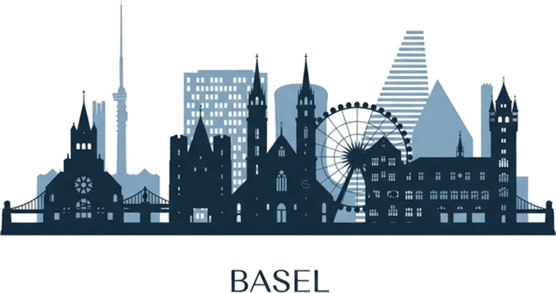 Fototapete Basel skyline - TenStickers