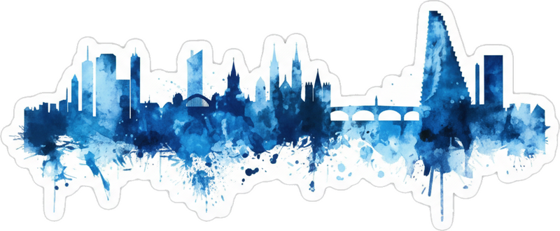 Autocollant autres textes paysage de bâle aquarelle - TenStickers