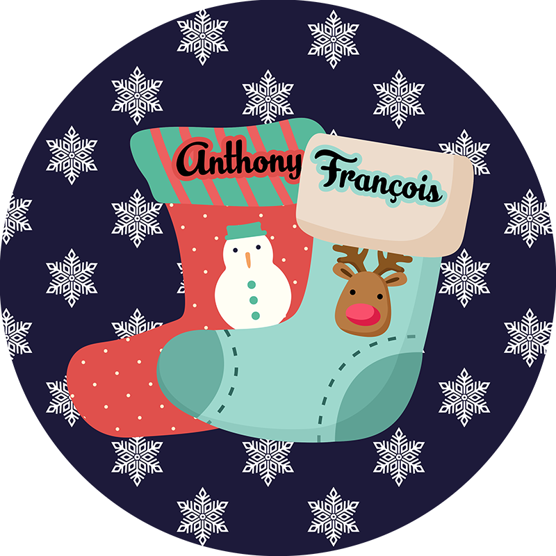 맞춤형 크리스마스 스타킹 벽 스티커 - TenStickers