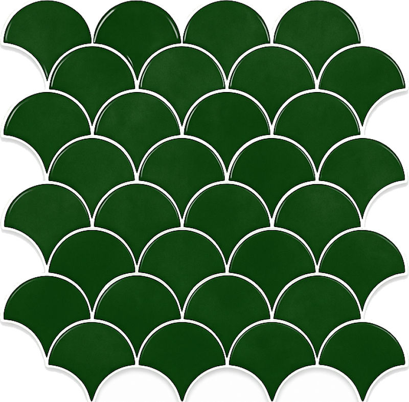 Samolepka do koupelny zelené rybí šupiny - TenStickers