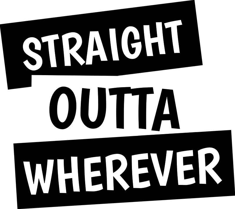 Straight Outta Customisable Text Sticker - TenStickers