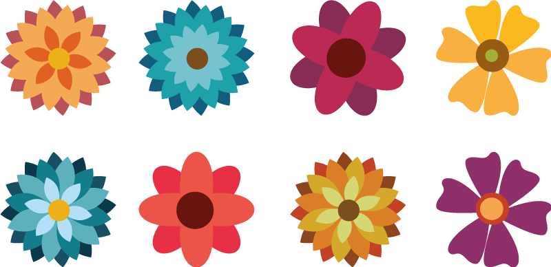 Multicoloured Flowers Vehicle Sticker - TenStickers