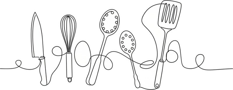 Vinilo para cristal ventana dibujo de utensilios translúcidos - TenVinilo