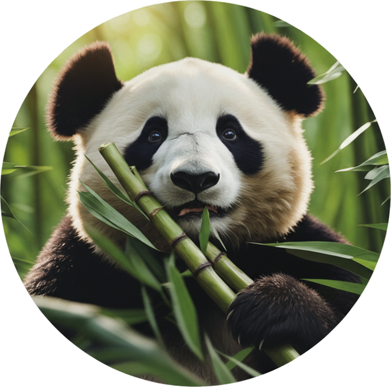 Wall sticker happy panda circle - TenStickers