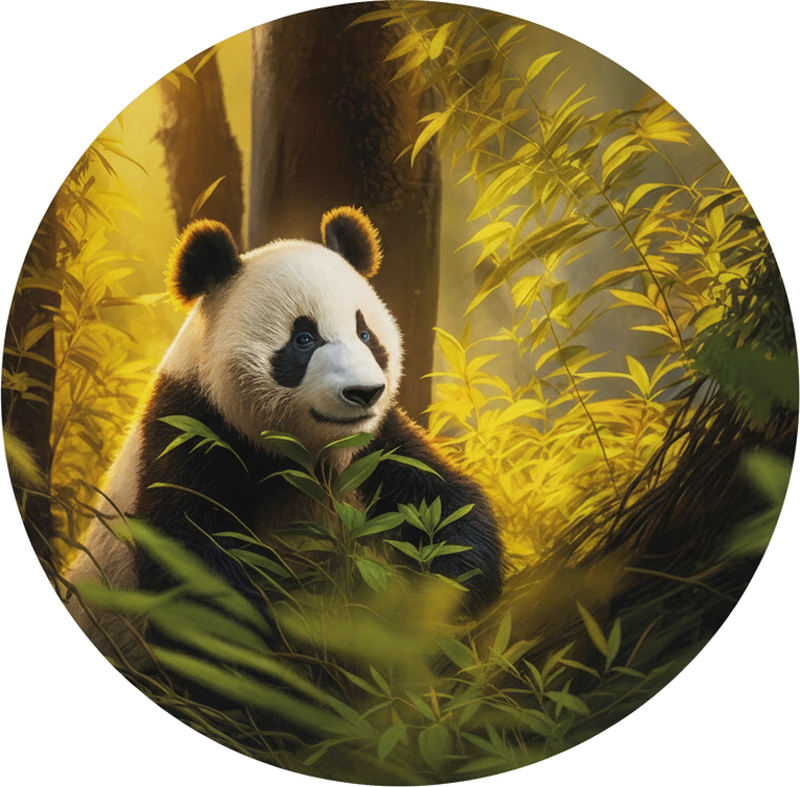 Panda in forest wall decal - TenStickers