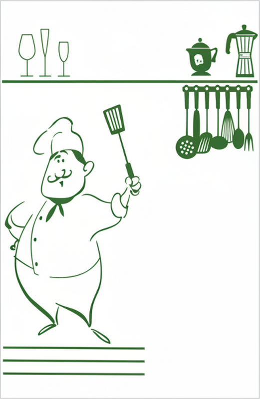 Vinilo para cristal ventana set de utensilios de cocina - TenVinilo