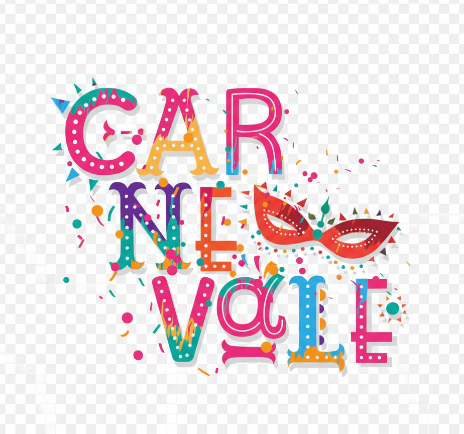 Adesivo per vetro lettering vibrante da carnevale - TenStickers