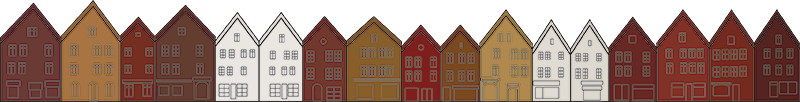 Bryggen i bergen veggen klistremerke - Tenstickers