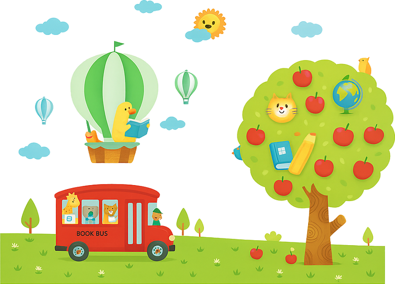 Vinilo translúcido para ventana tema escolar infantil - TenVinilo