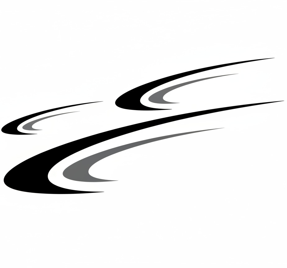 Modern swoos campervan decal - TenStickers