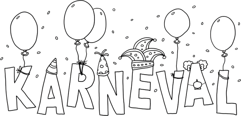 Schaufenster folie mit schwarz-weißen karnevalstexten - TenStickers