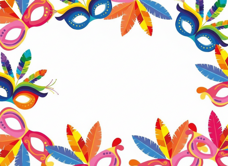 Shop window sticker colorful festive mask frame - TenStickers