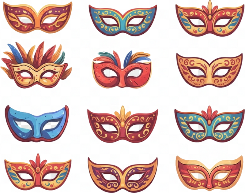 Shop window sticker carnival masks set - TenStickers