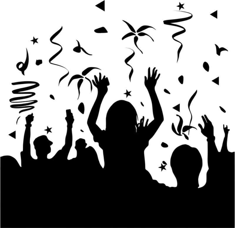 Schaufenster folie festliche karnevalsmenge - TenStickers